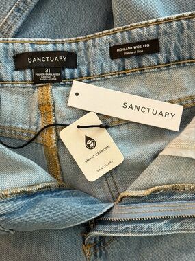 Sanctuary Wide Leg Jeans - Light Blue Denim